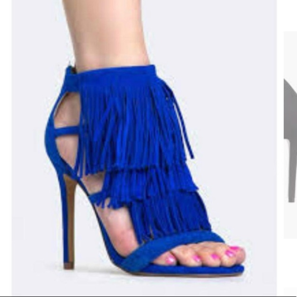 NEW Neon Yellow Steve Madden Fringly Heels - Picture 5 of 5